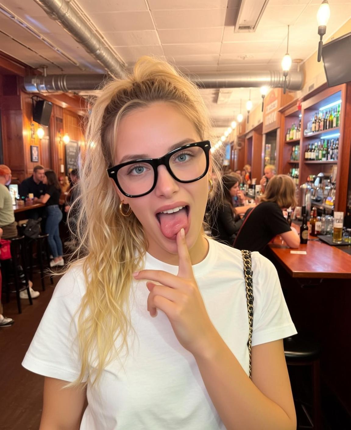 Explore Facing Playful Expression Sticking Her Tongue reference photo