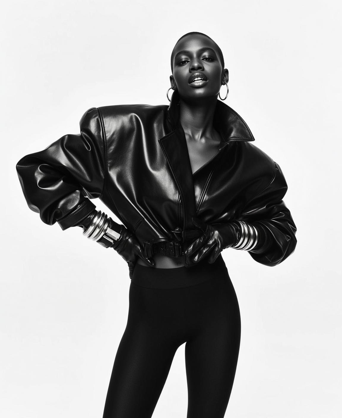 Leather Jacket Studio Portrait reference photo