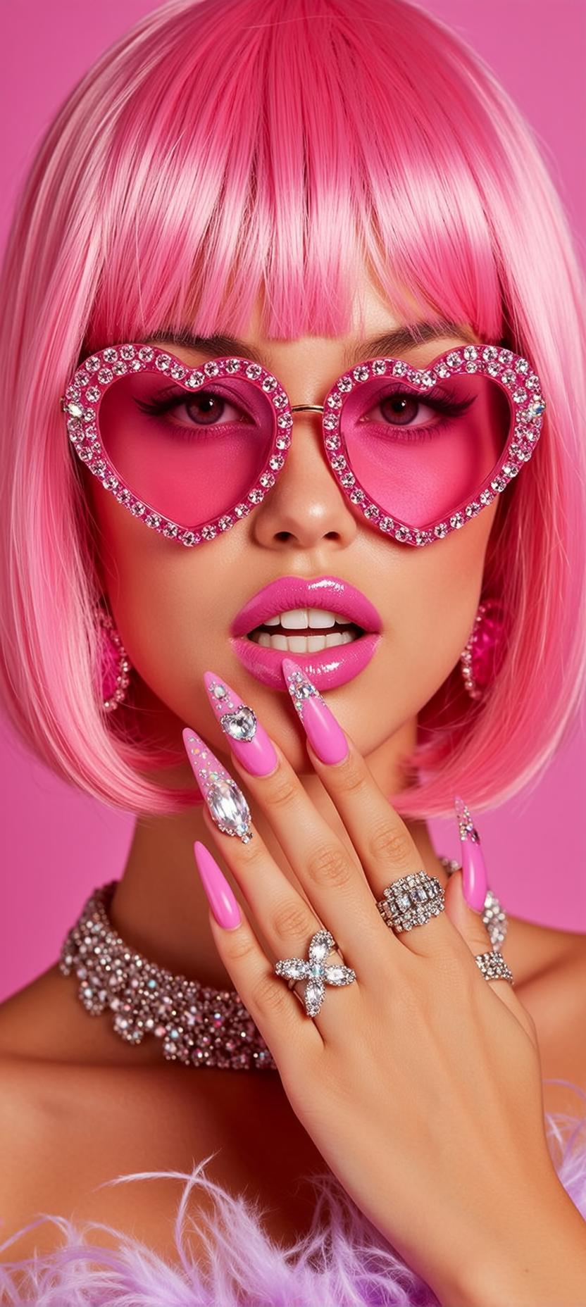 Feather Boa Pink Studio Portrait reference photo