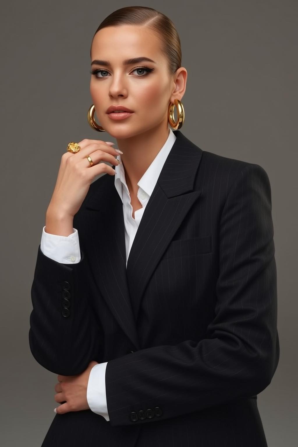 Luxury Young Pulled Back Sleek Bun Fair reference photo