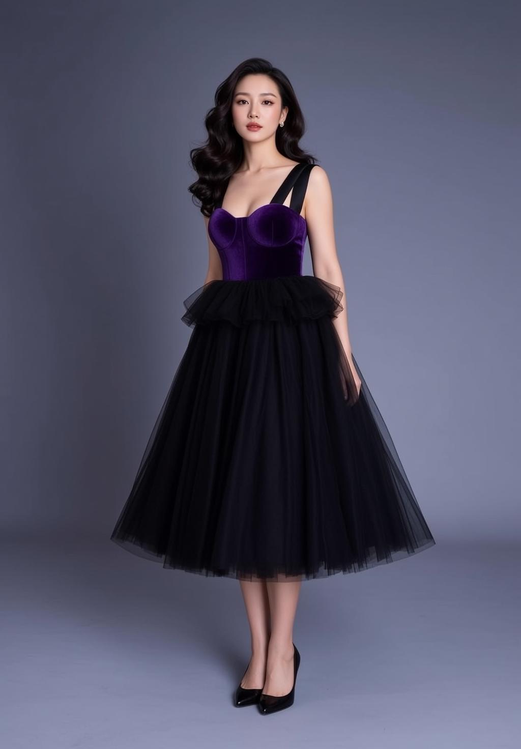 Velvet Bustier Tulle Skirt reference photo