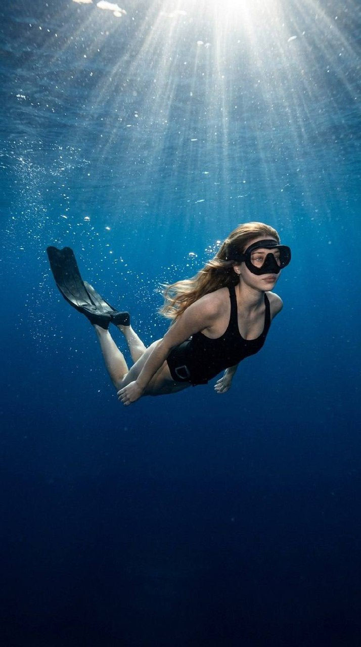 Realistic 8k Underwater Girl Ocean