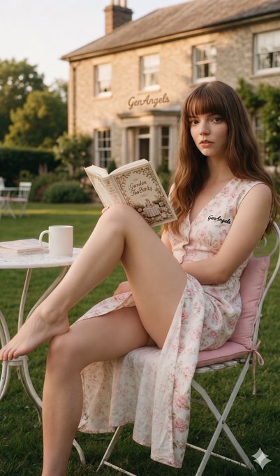 Garden Tea Party Book Floral Dress Sunlight