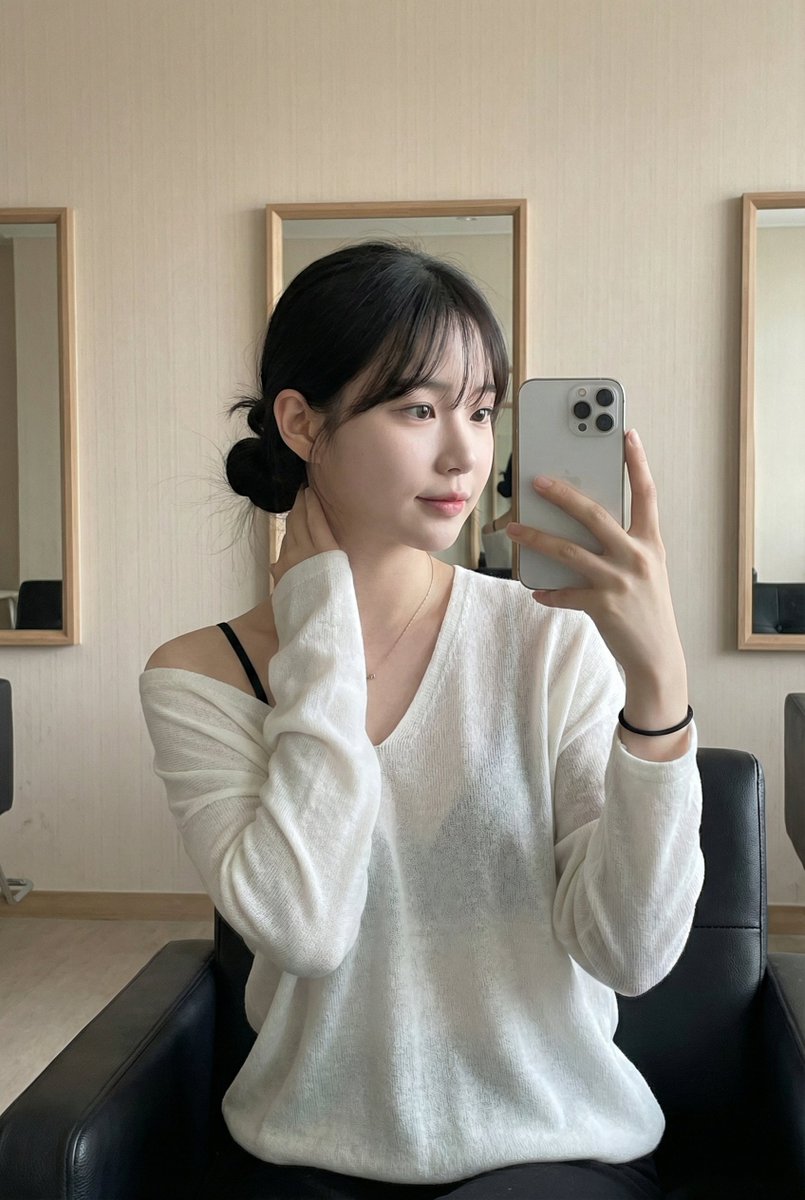 Mirror Selfie Pure Desire Fair Skin Ponytail