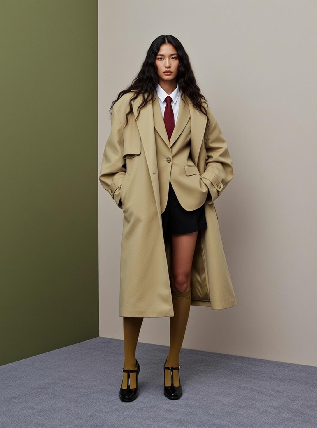 Fashion Week Young Long Wavy Dark Brown reference photo