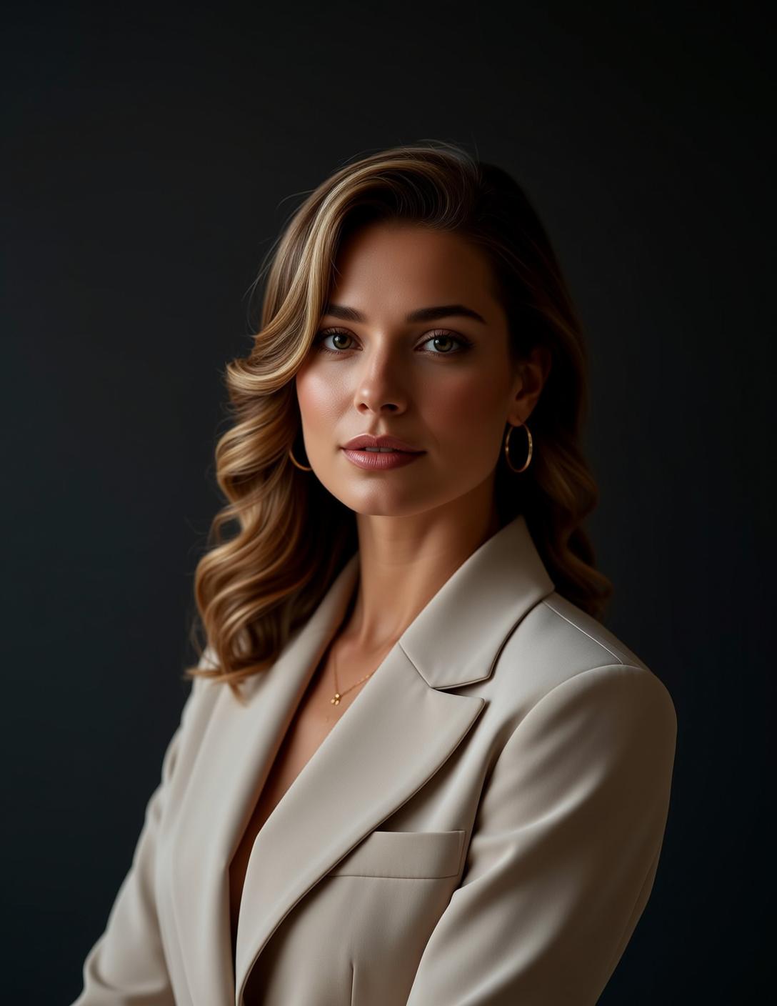 Beige Blazer Studio Portrait reference photo