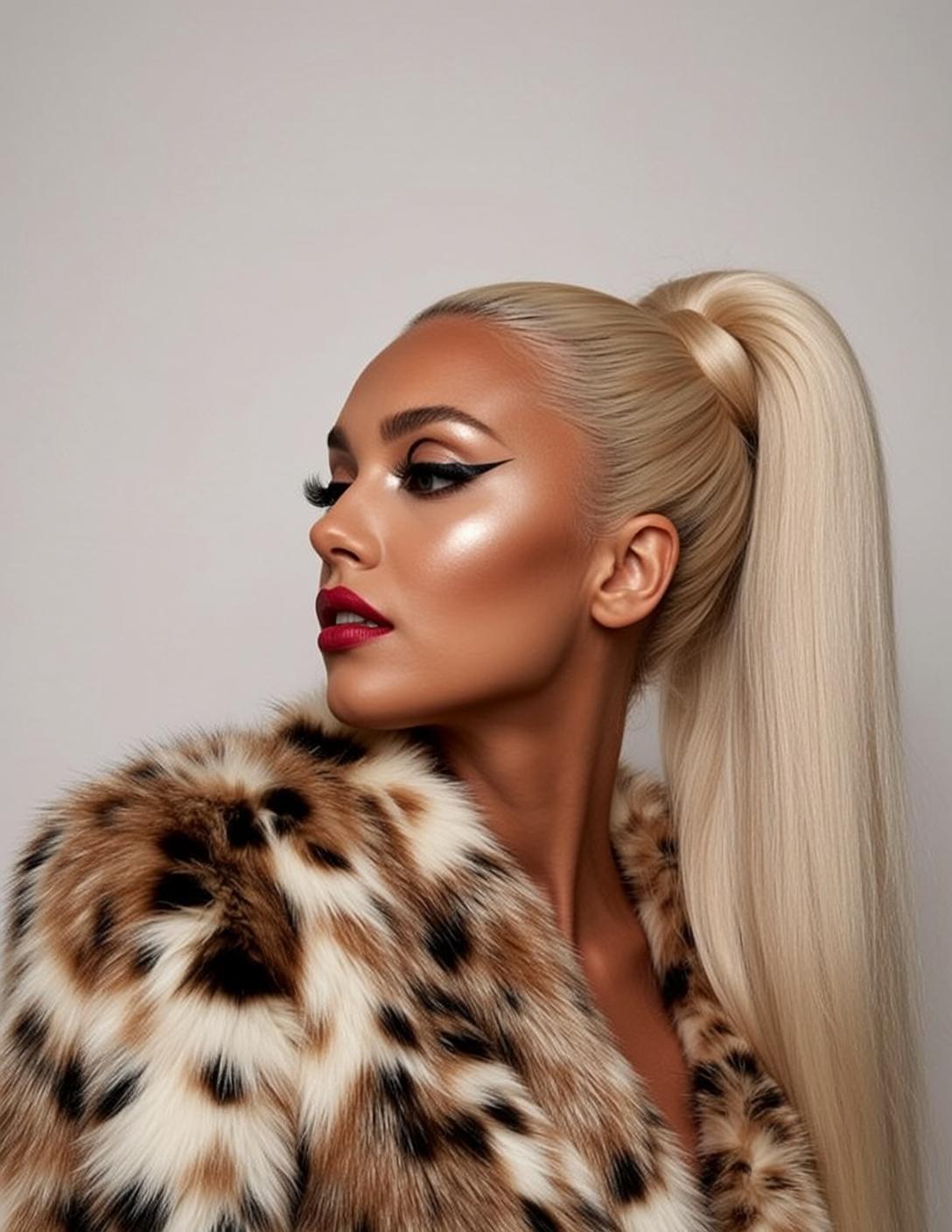 Makeup Posed Three-quarter Profile Facing Left Her reference photo