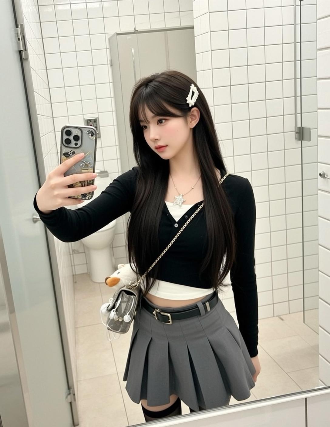Acubi Young Stands Brightly Lit Public Restroom reference photo