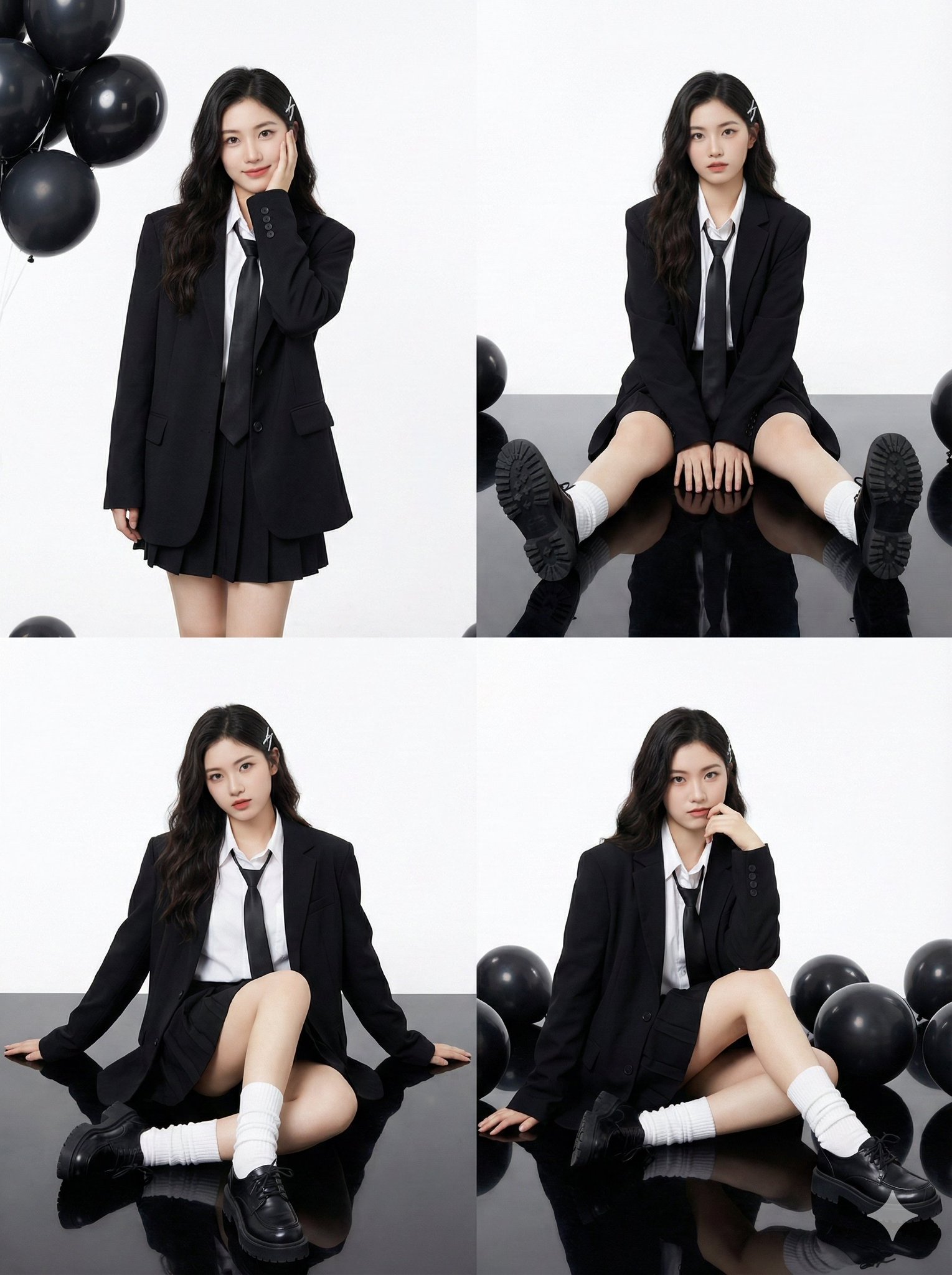 Kpop Style Blazer Mini Skirt Slouch Socks Studio