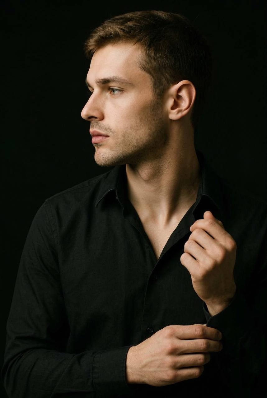 Dark Studio Portrait Black Background 2 3