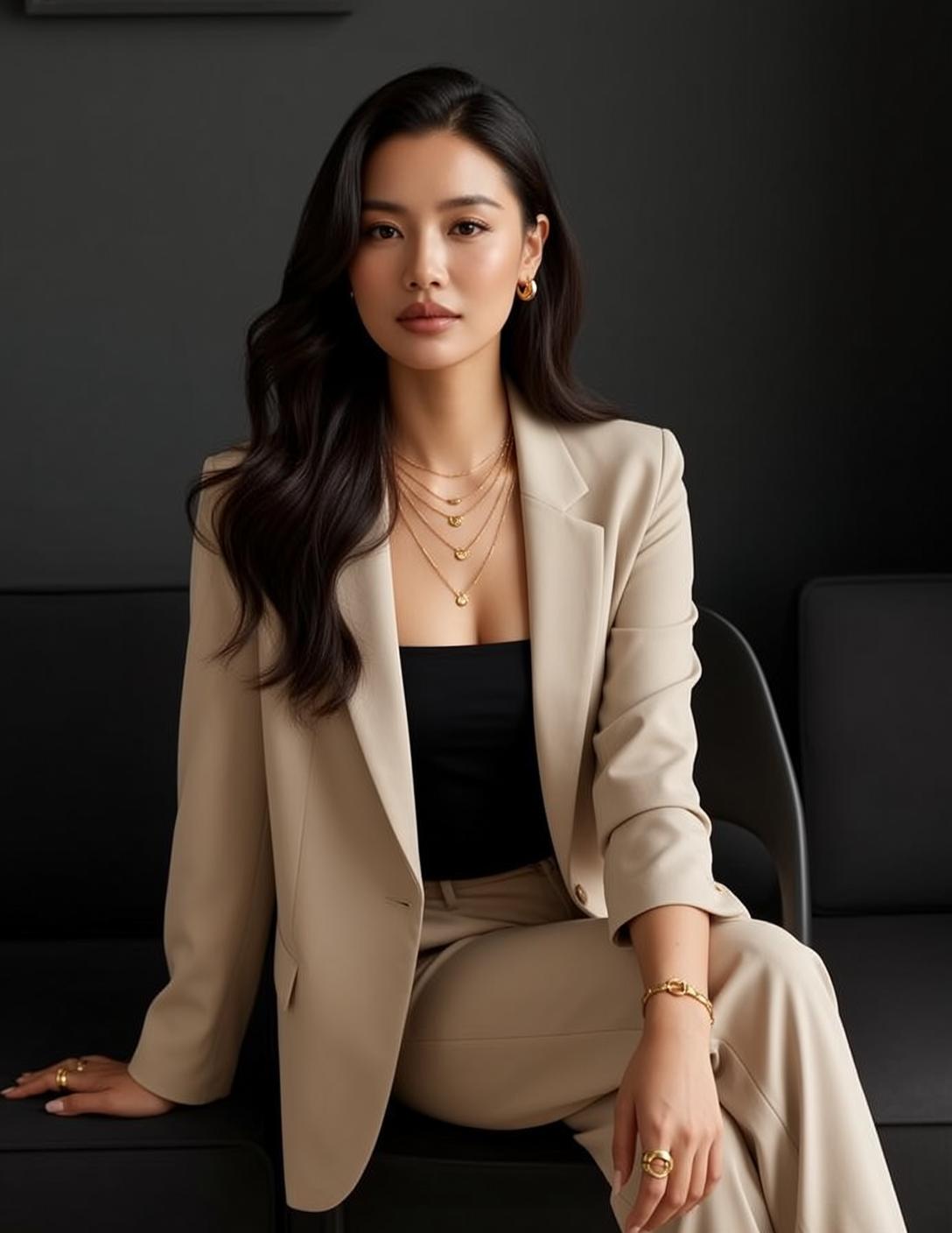 Black Strapless Suit Studio reference photo