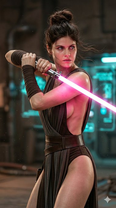 Pink Lightsaber Industrial Setting Dramatic Lighting