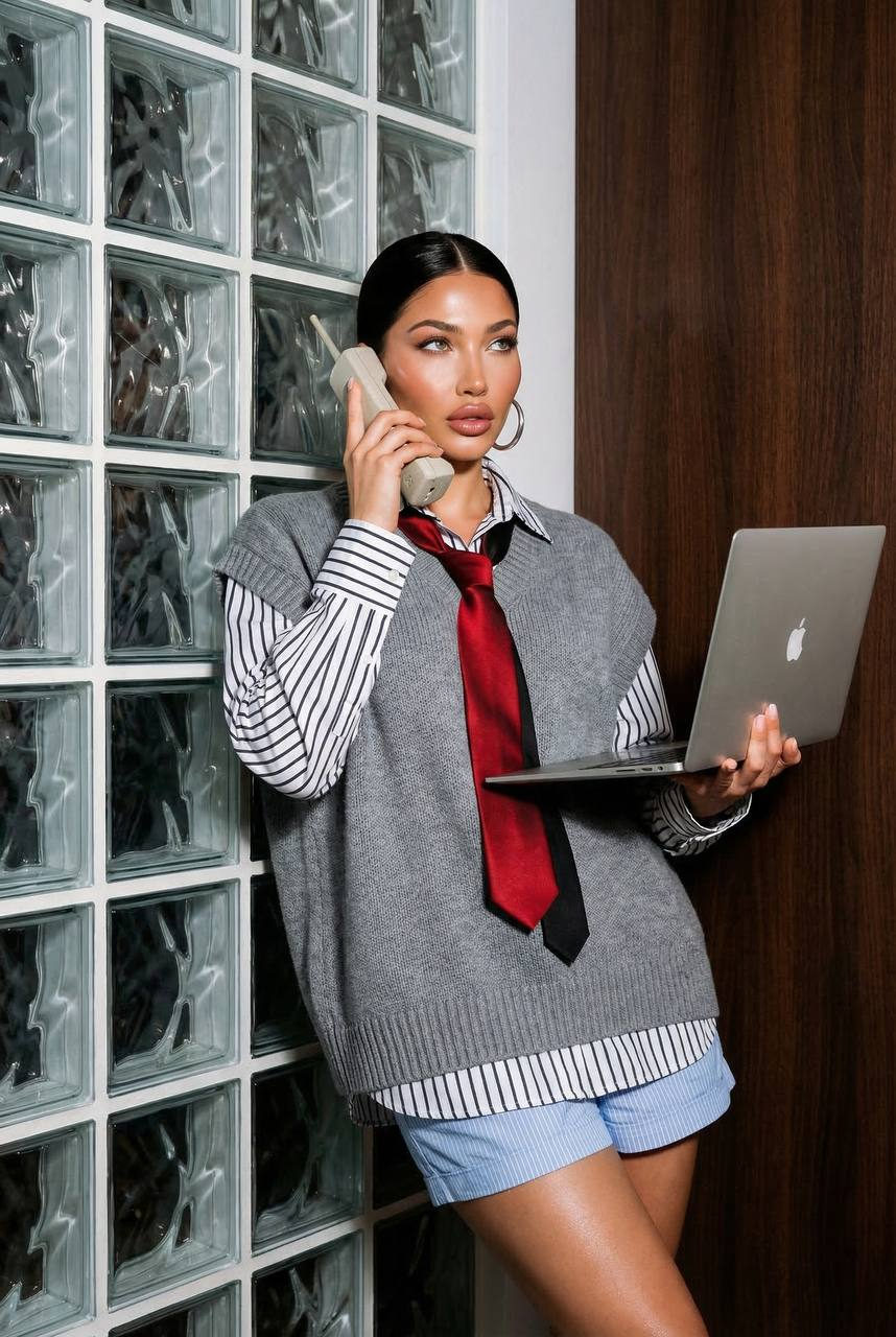 Modern Interior Glass Block Fashion Portrait