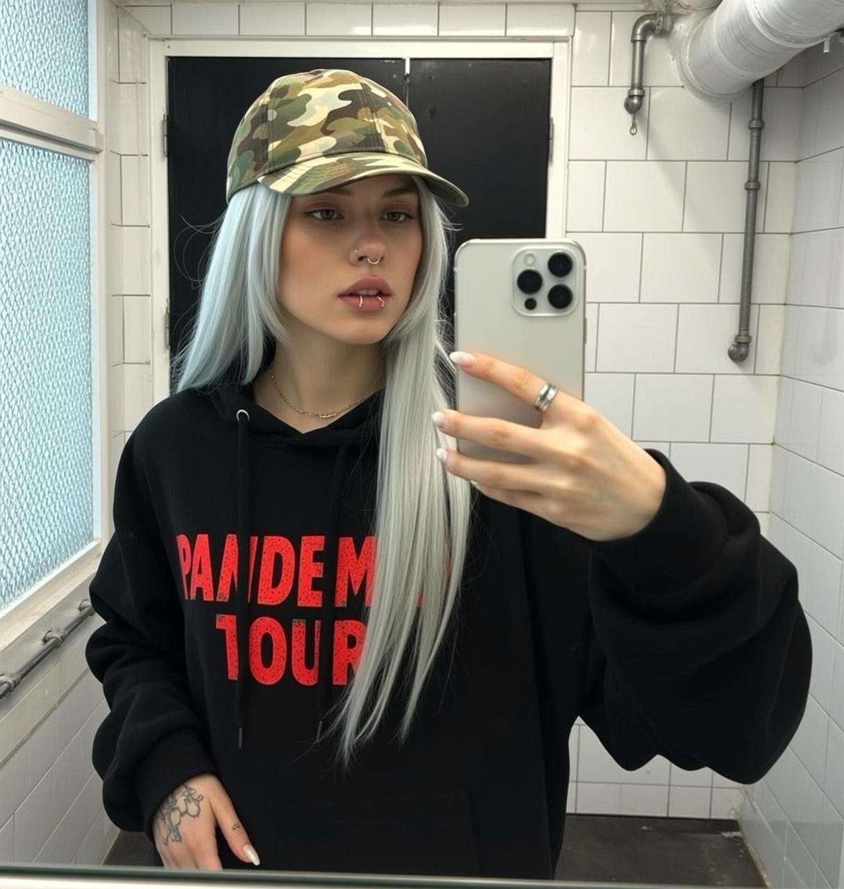Bathroom Mirror Hoodie Selfie reference photo