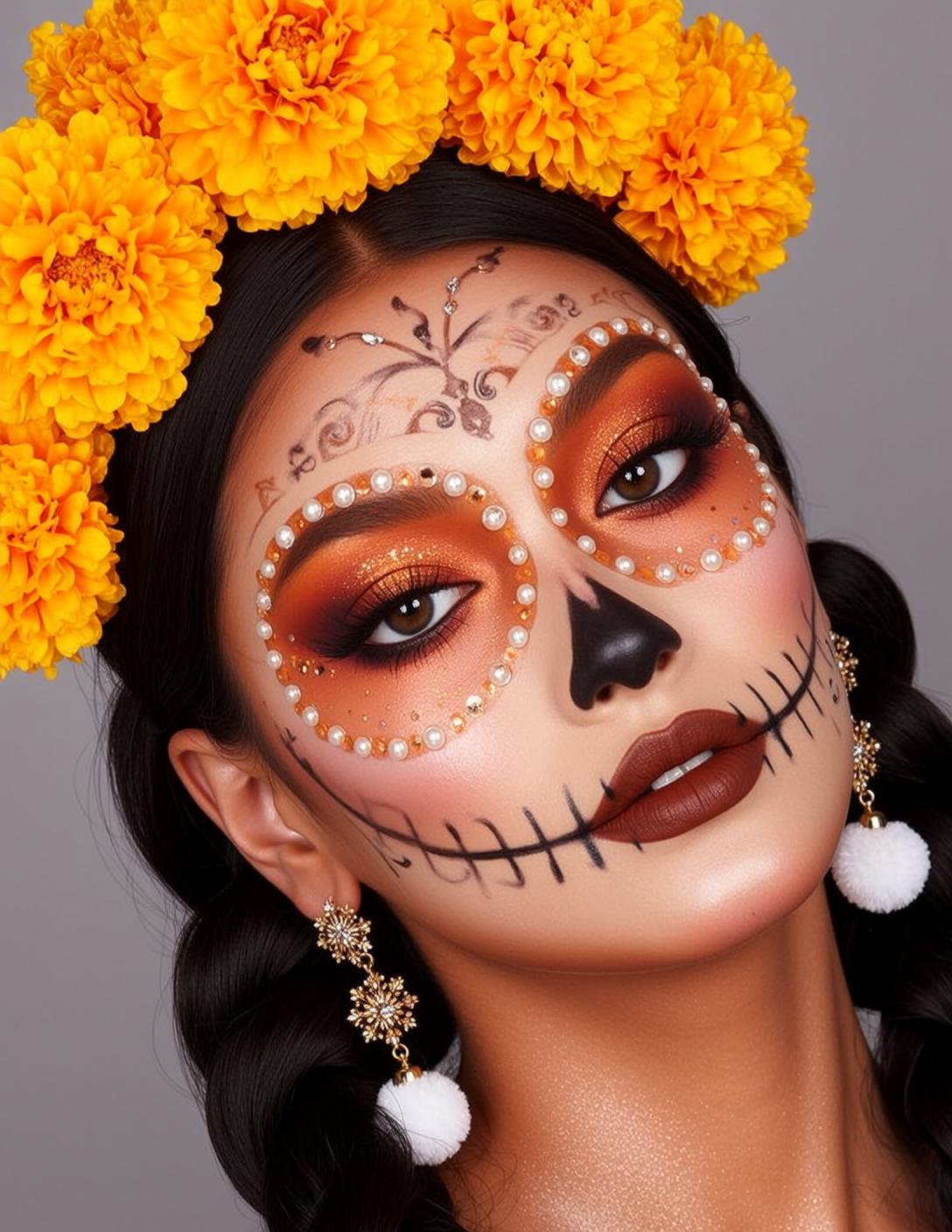 Halloween Makeup Dia Los Muertos Dark Braided reference photo
