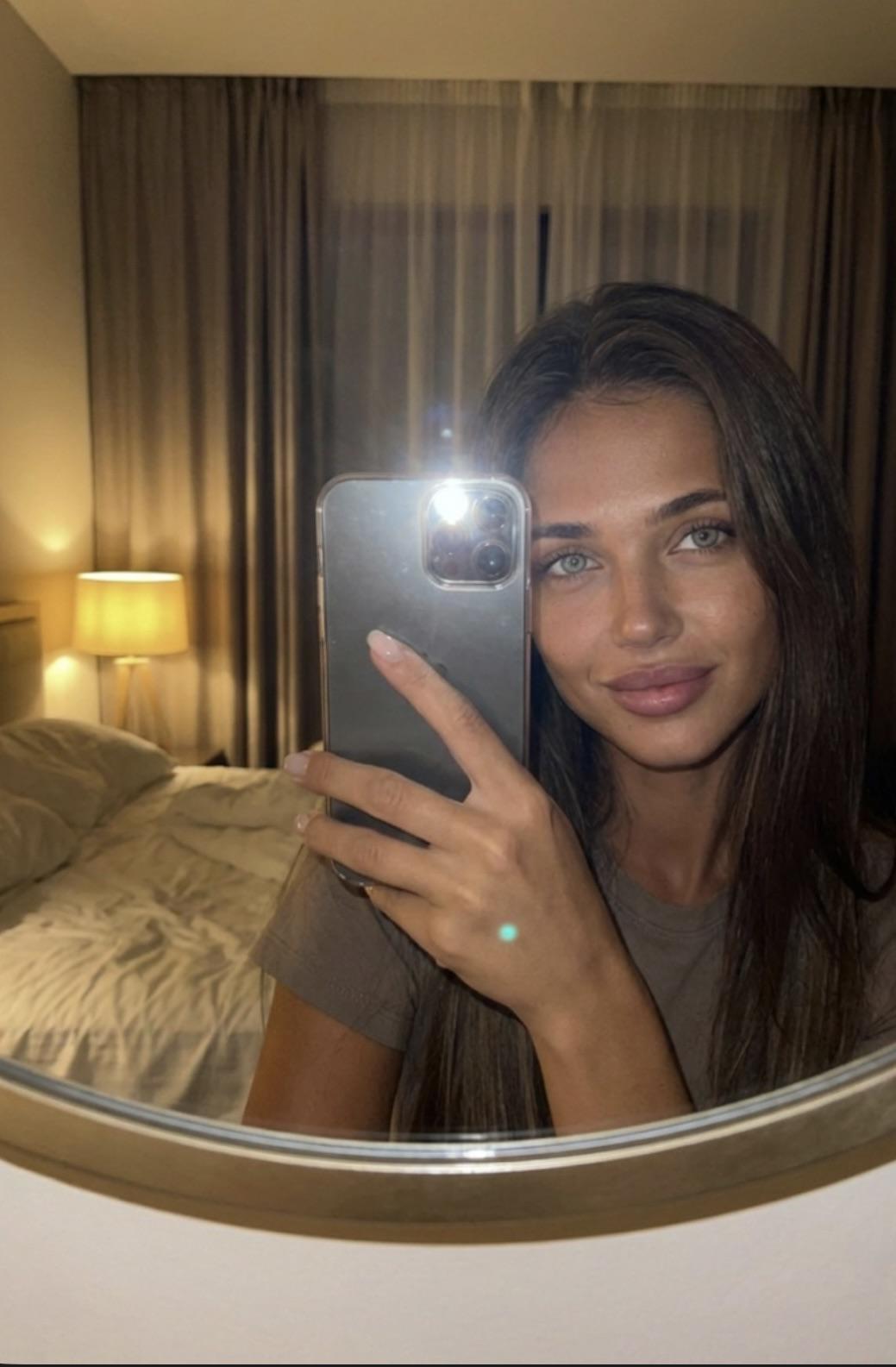 Realistic Hotel Night Mirror Selfie