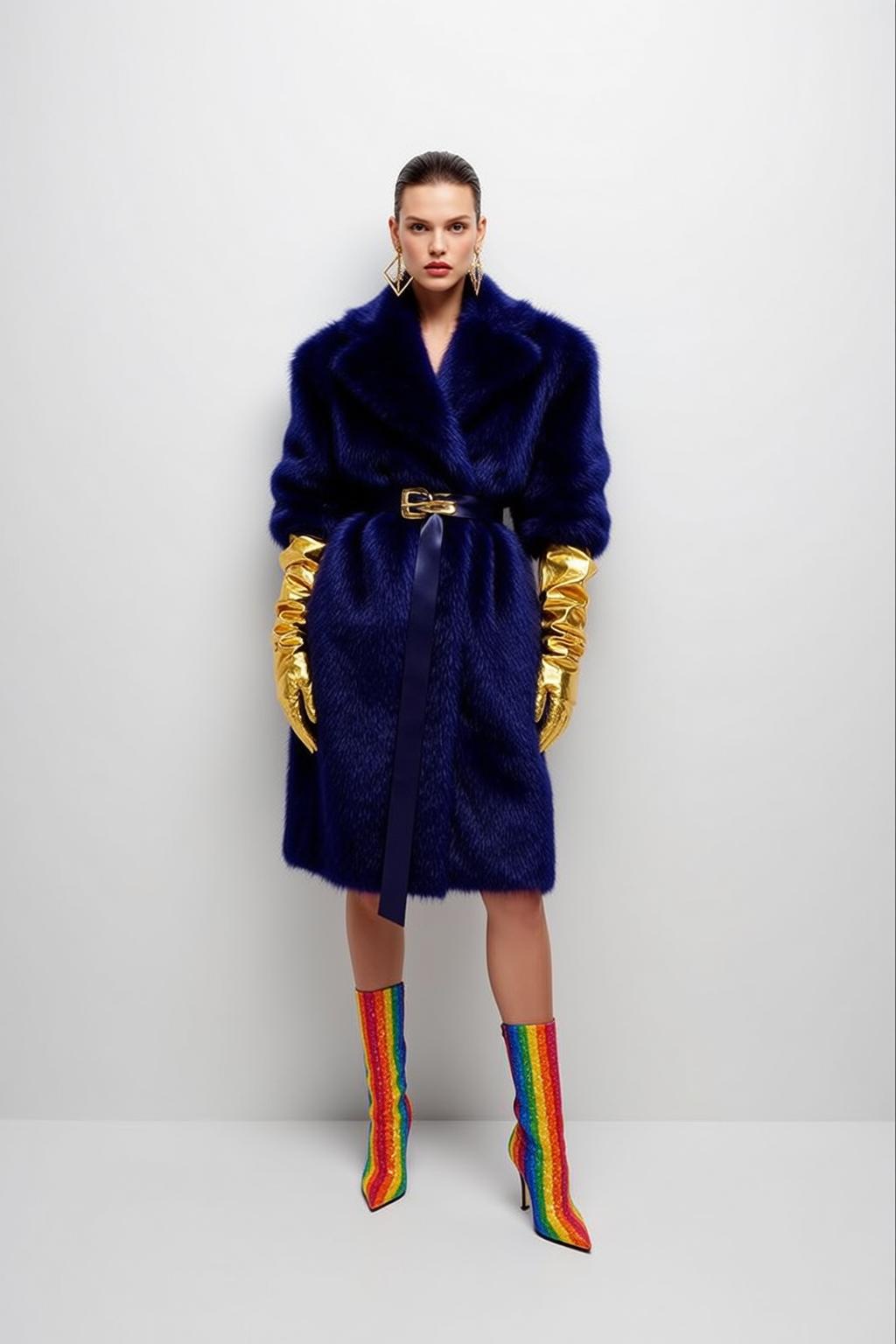 Fashion Week Pulled Back Fair Blue Faux reference photo