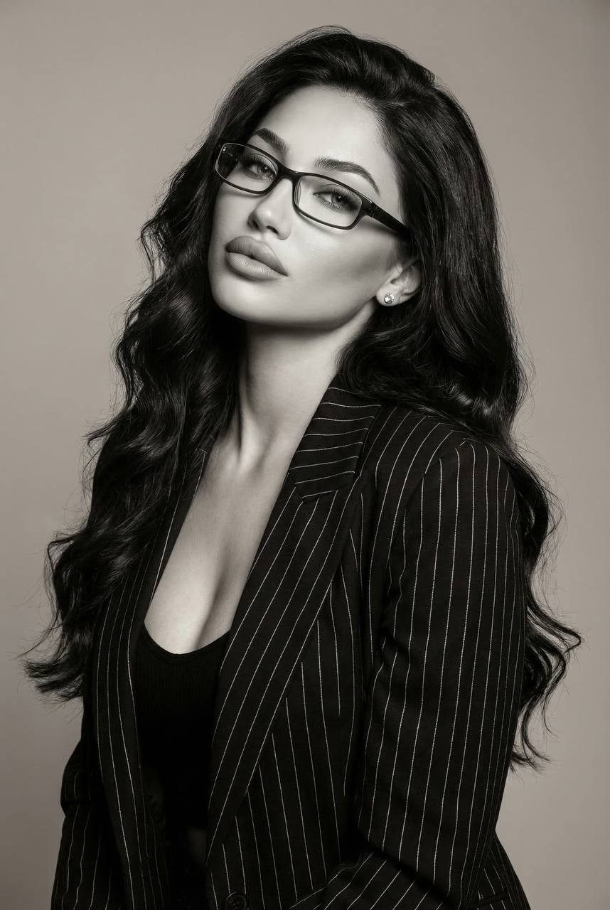 Studio Black White Fashion Portrait