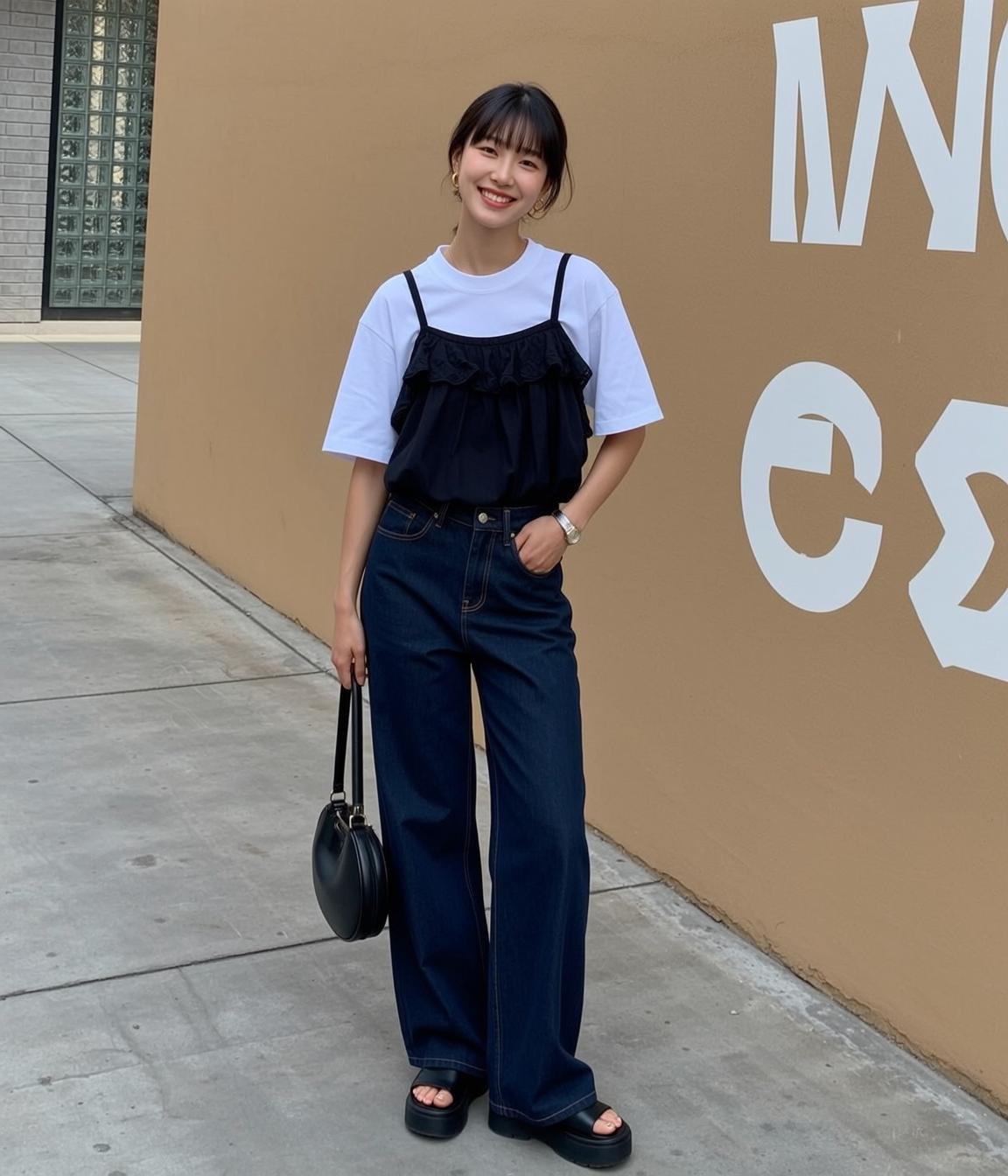 Casual Young Asian Black Bangs Fair White reference photo