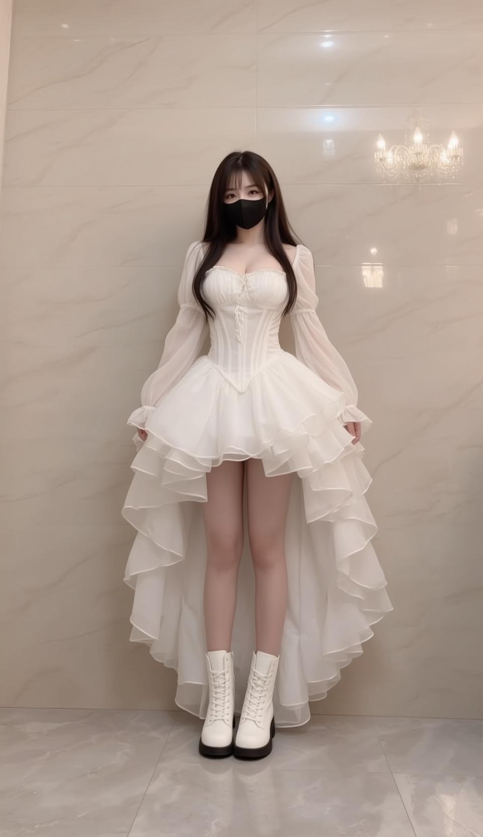 White Corset High Low Skirt reference photo