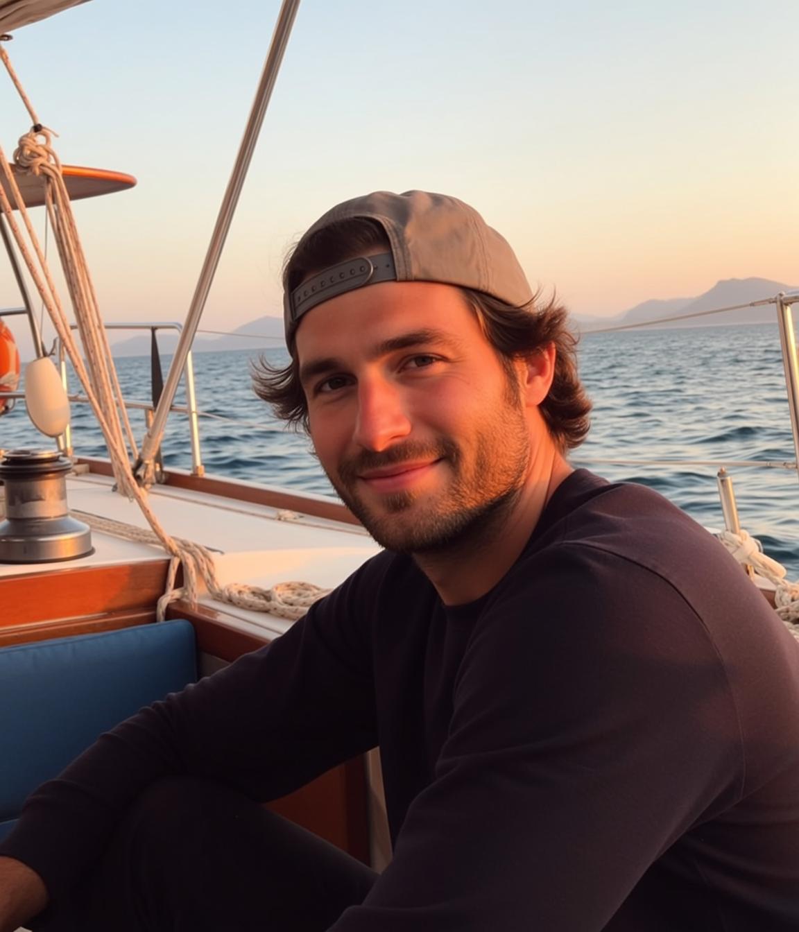 Sailboat Deck Cap Portrait reference photo