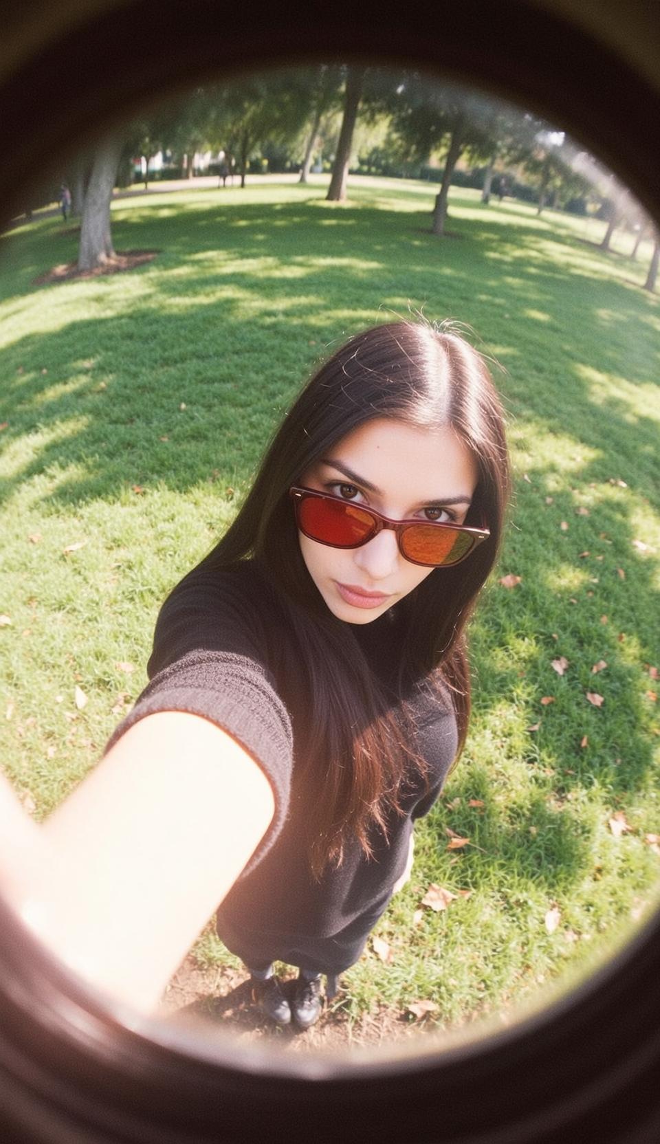 Fisheye Young Long Dark Brown Straight Fair