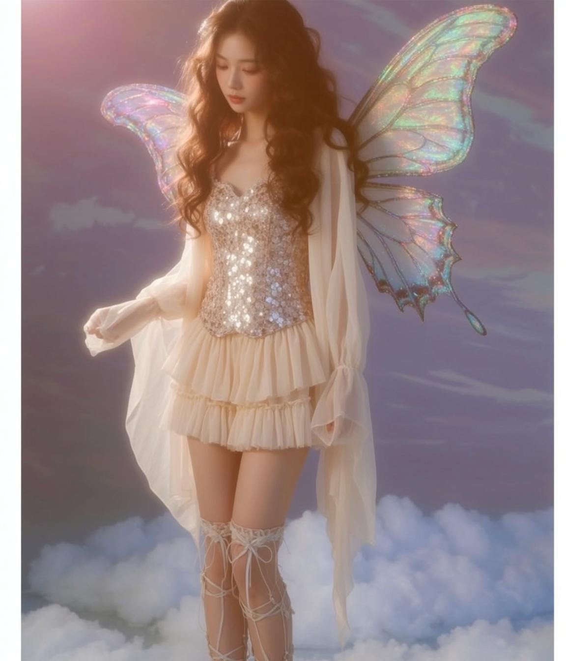 Fairycore Young Long Wavy Brown Fair Gold reference photo