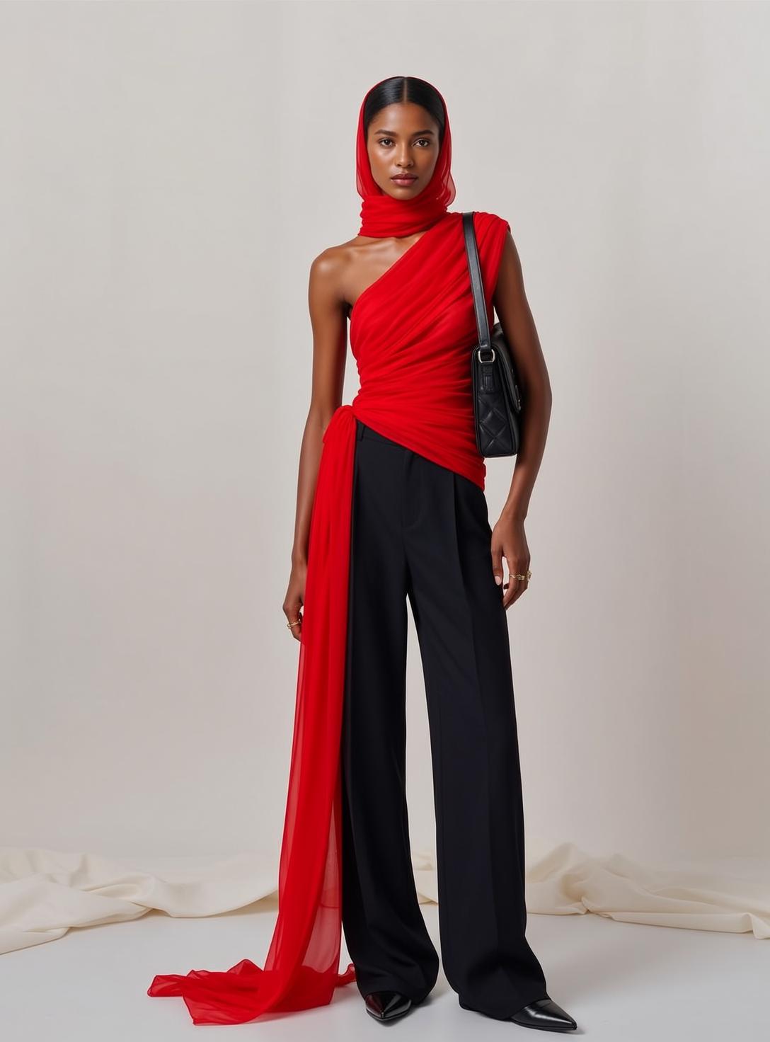 Fashion Week Young Pulled Back Dark Red reference photo