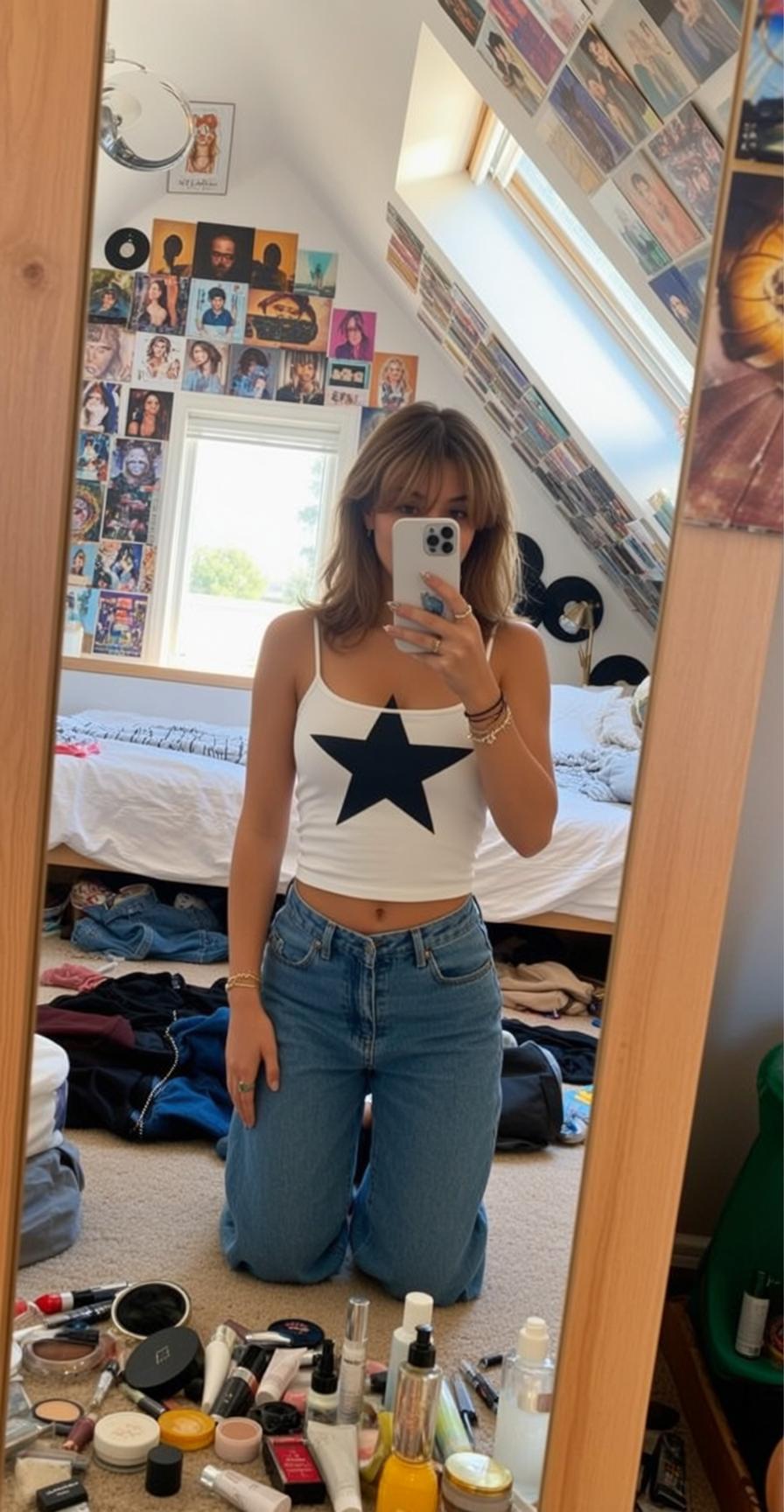 Bedroom Selfie Natural Light Casual Candid reference photo
