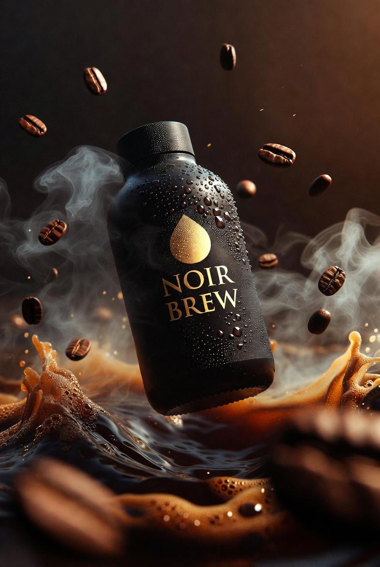Realistic Noir Brew Coffee Bottle