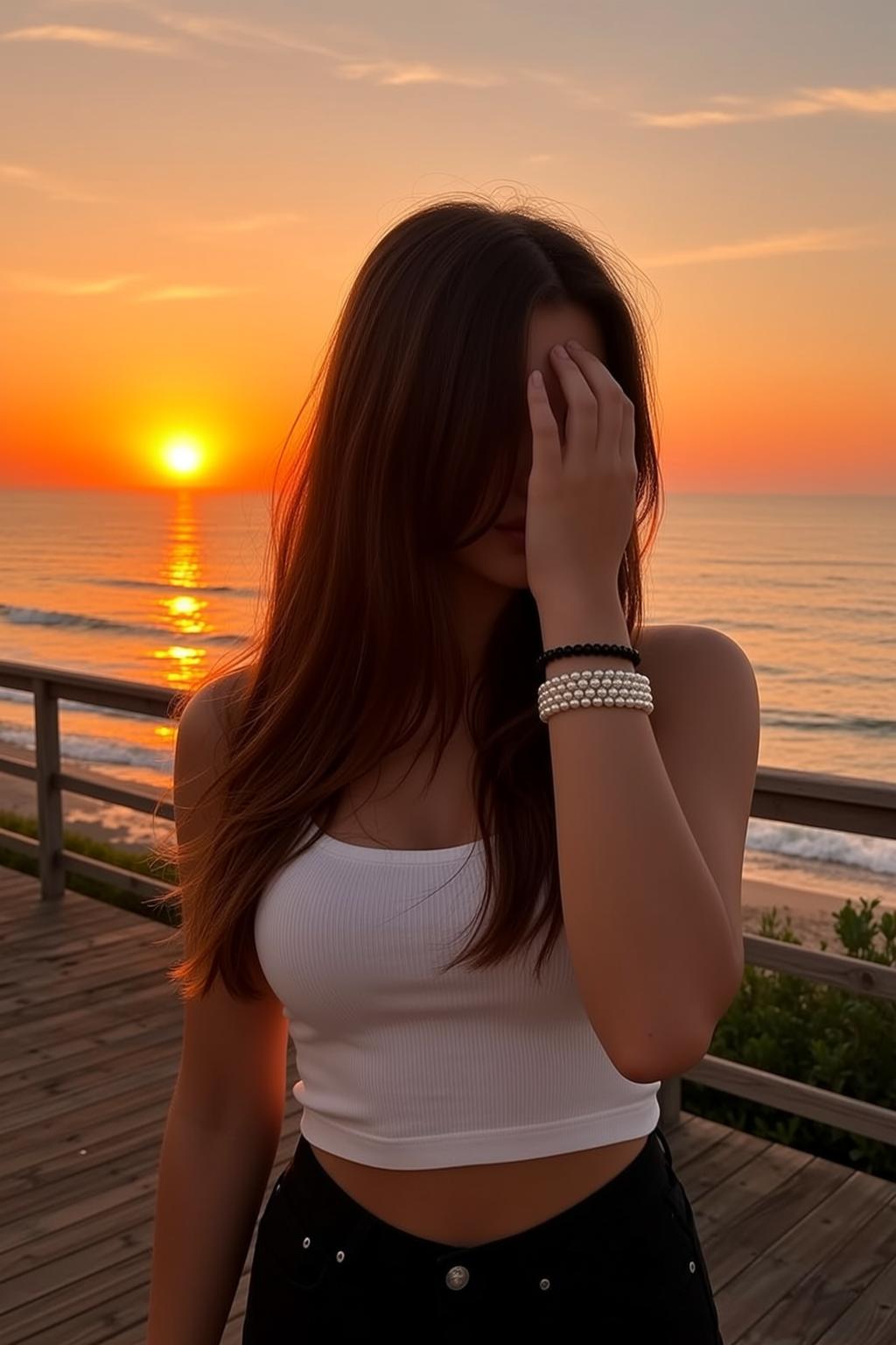 Beach Boardwalk Sunset Pearl Bracelets reference photo