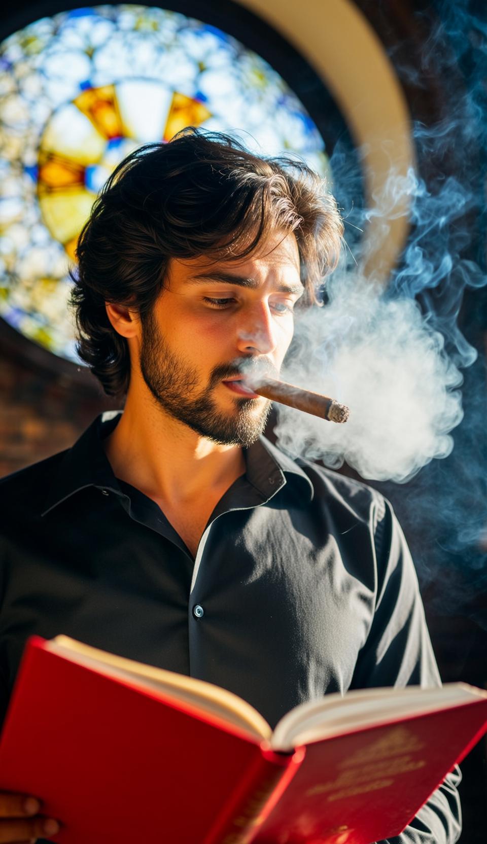 Book and Cigar Portrait reference photo