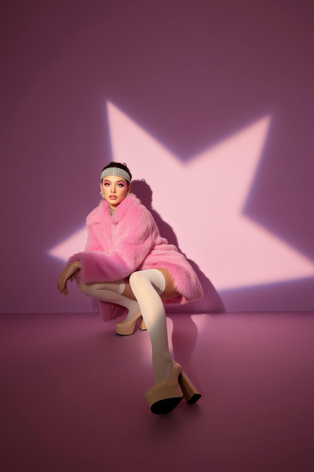 Pink Fur Star Floor reference photo
