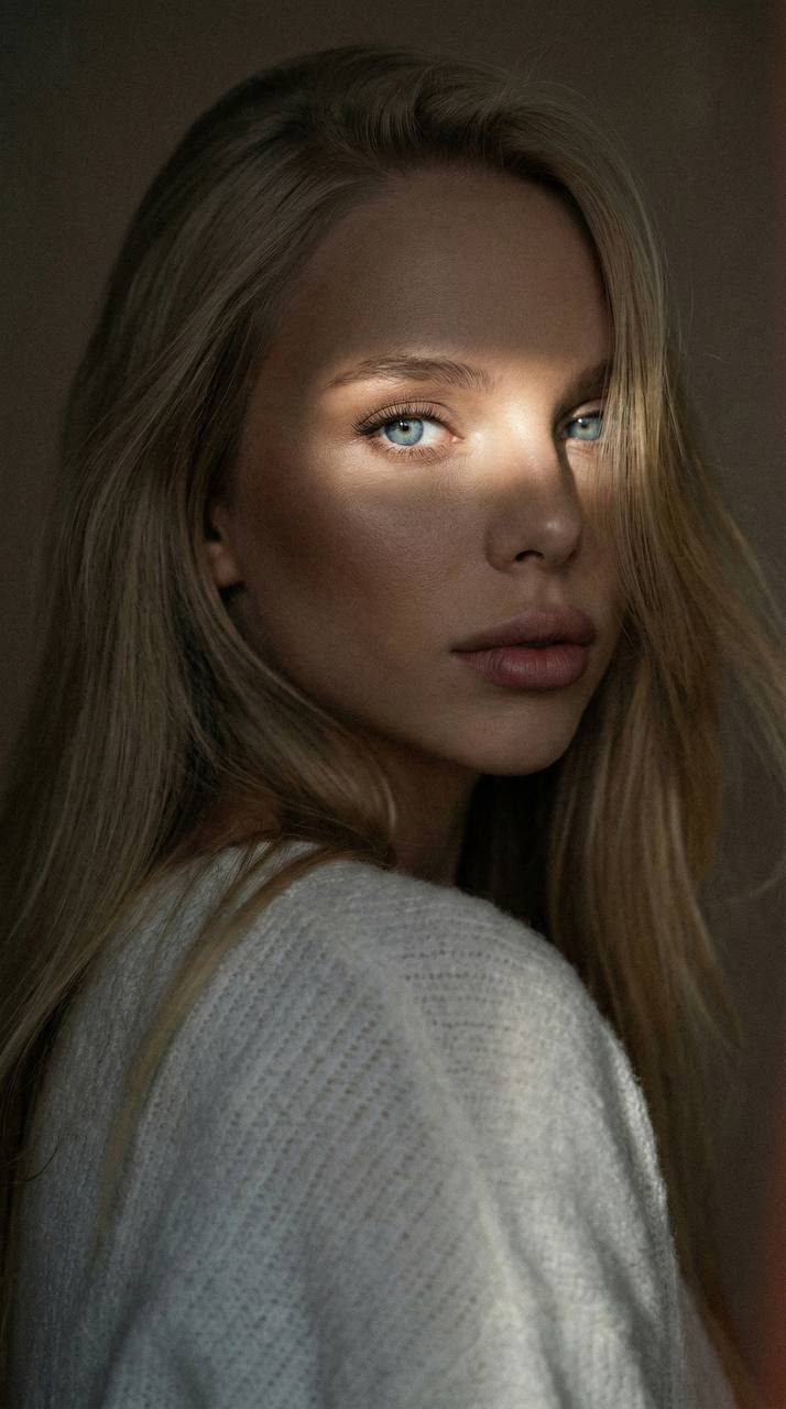 Realistic Woman Over Shoulder Portrait