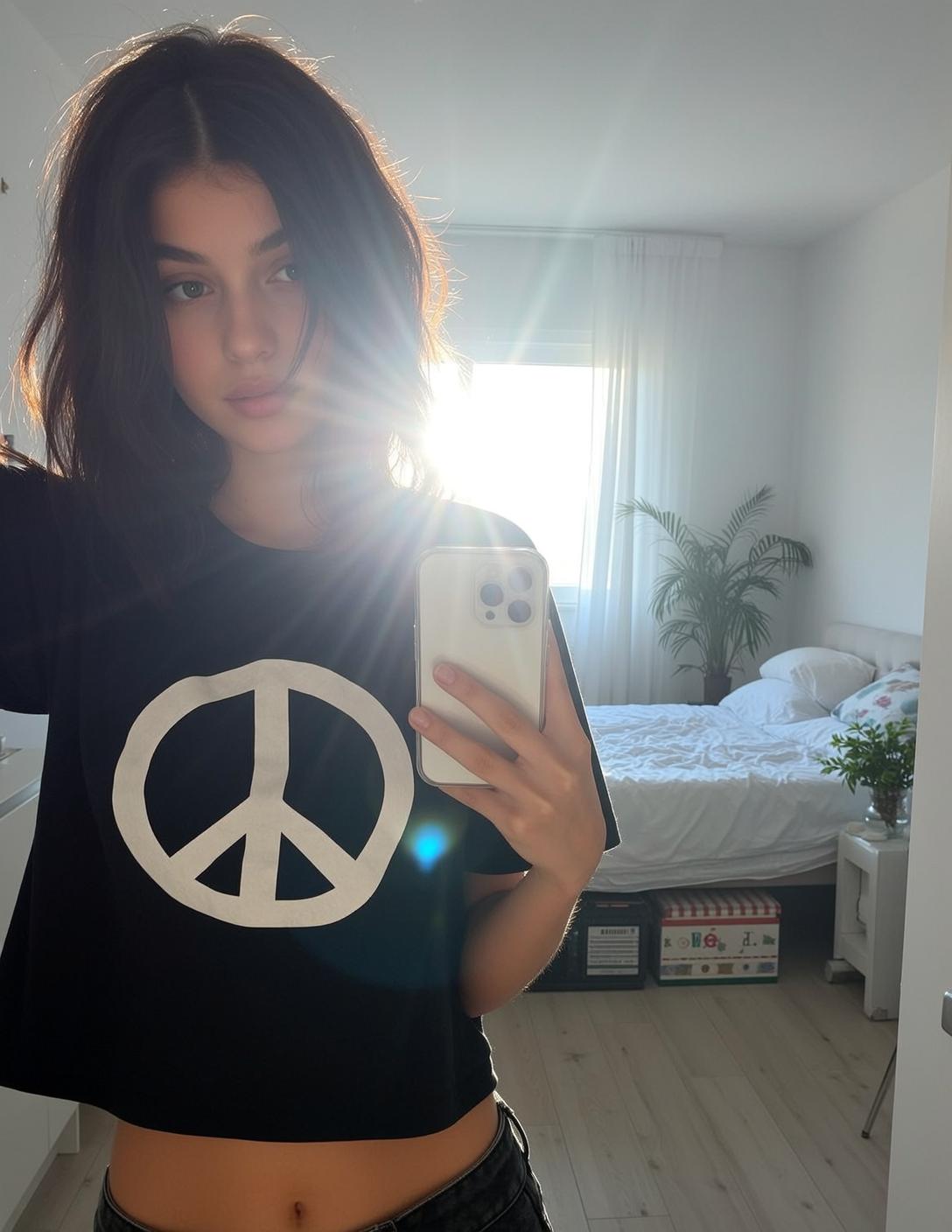 Explore Young Taking Mirror Selfie Bedroom Holding reference photo