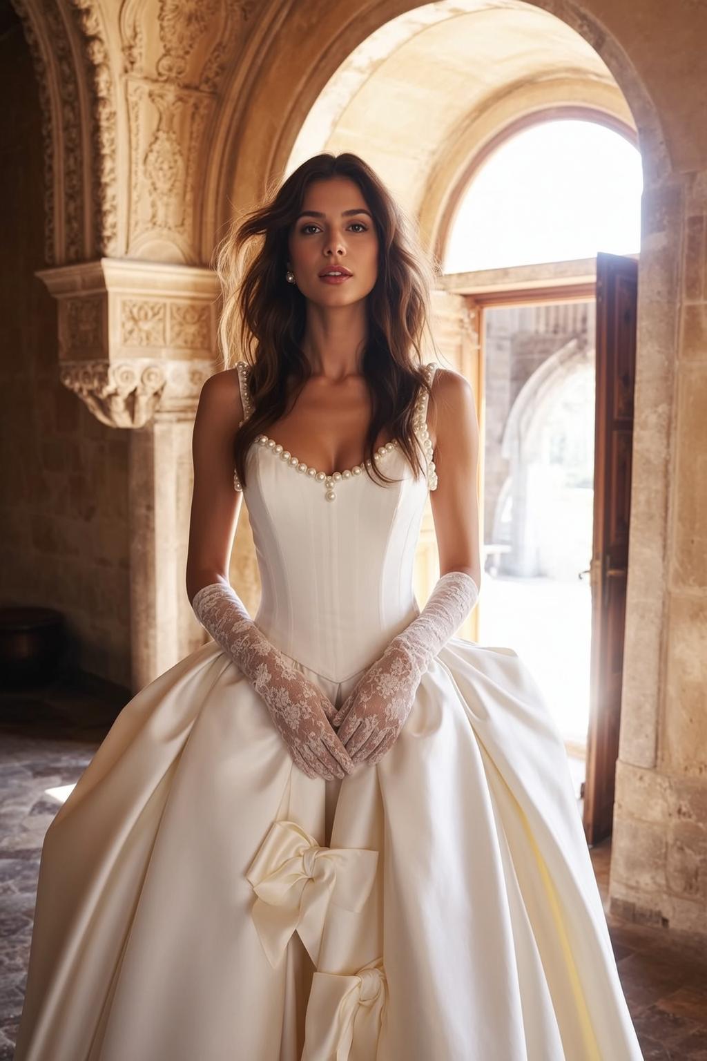 White Ballgown at Stone Archway reference photo