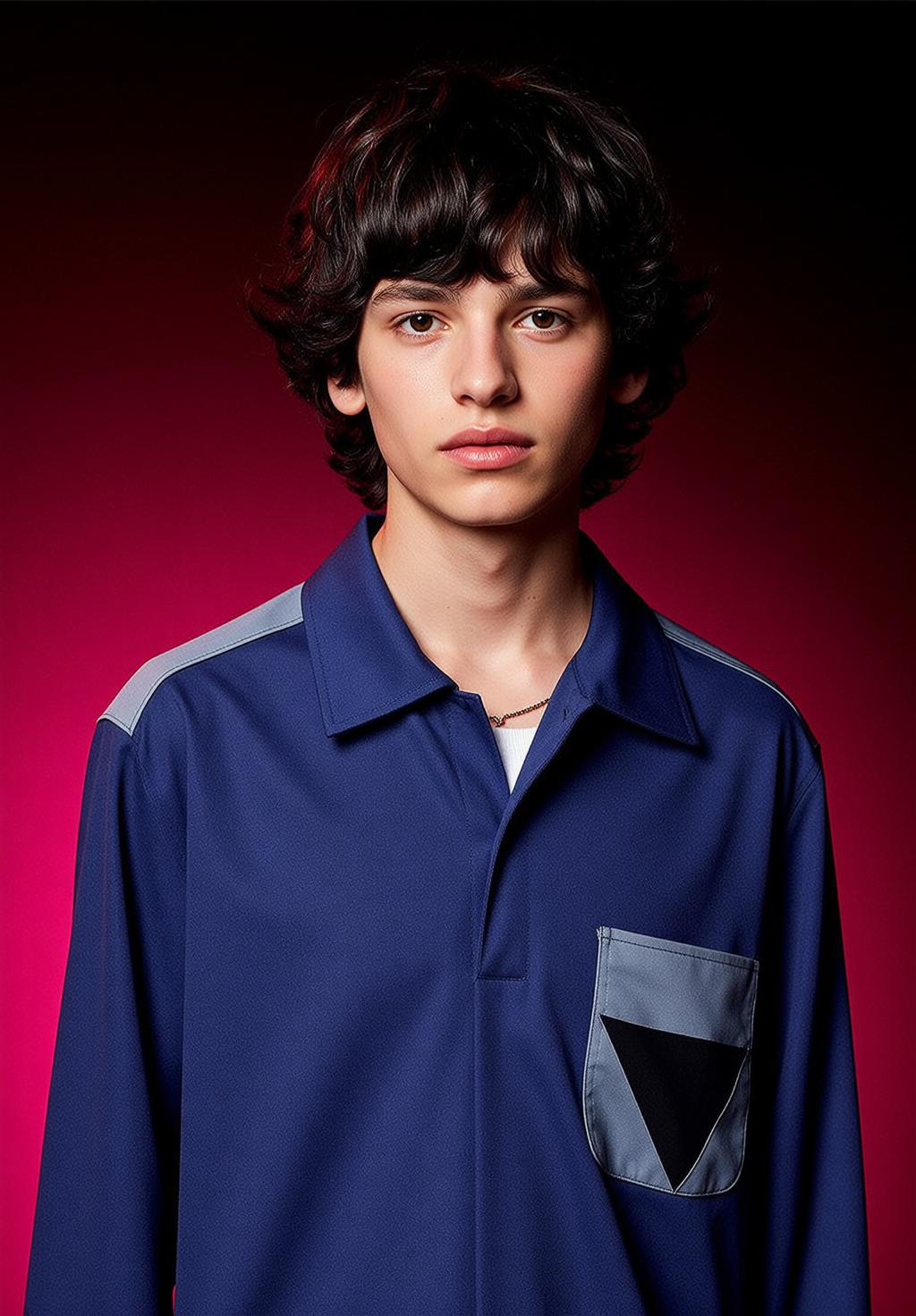 Blue Collared Shirt Studio Pose reference photo