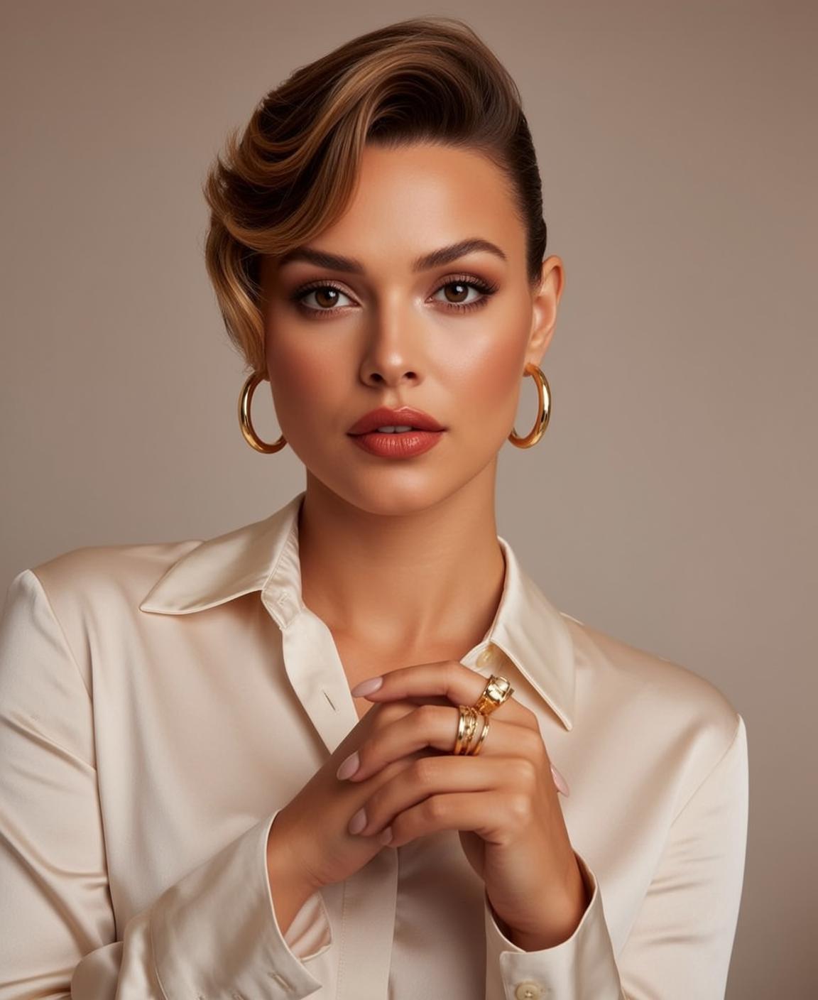 Luxury Young Brown Styled Waves Volume Side reference photo