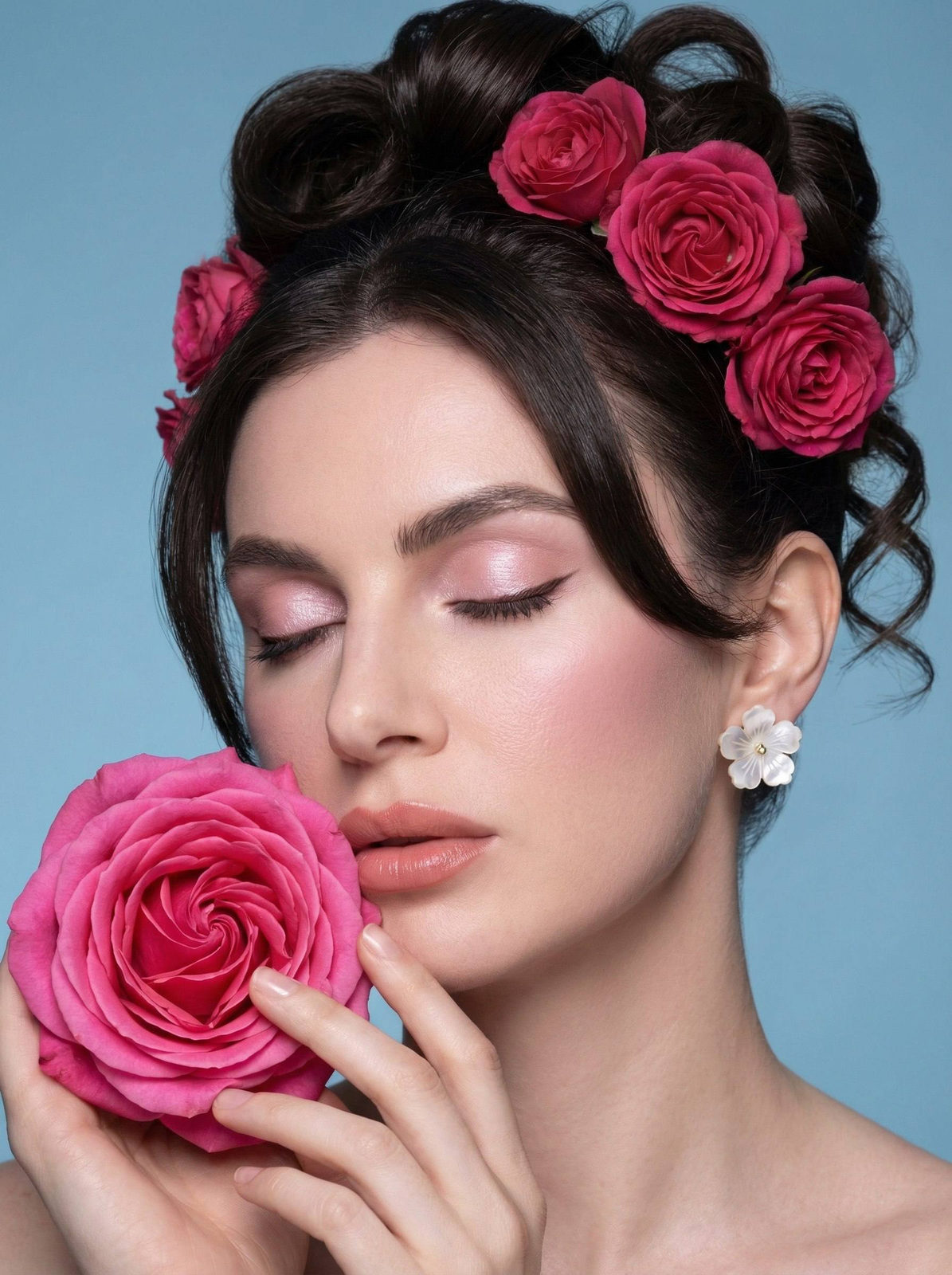 Realistic Studio Beauty Rose Portrait