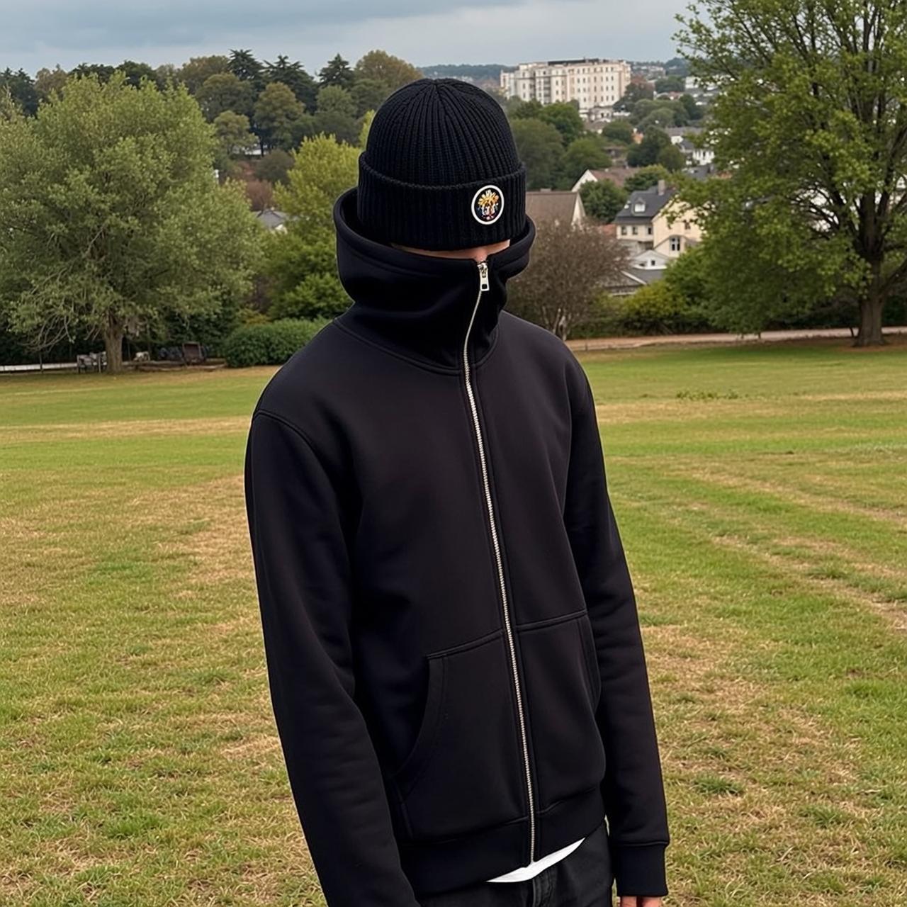 Black Hoodie Park Portrait reference photo