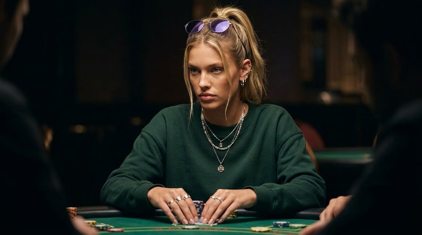 Casino Poker Table Focused Expression reference photo