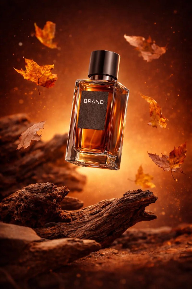Realistic Amber Perfume Driftwood Leaves