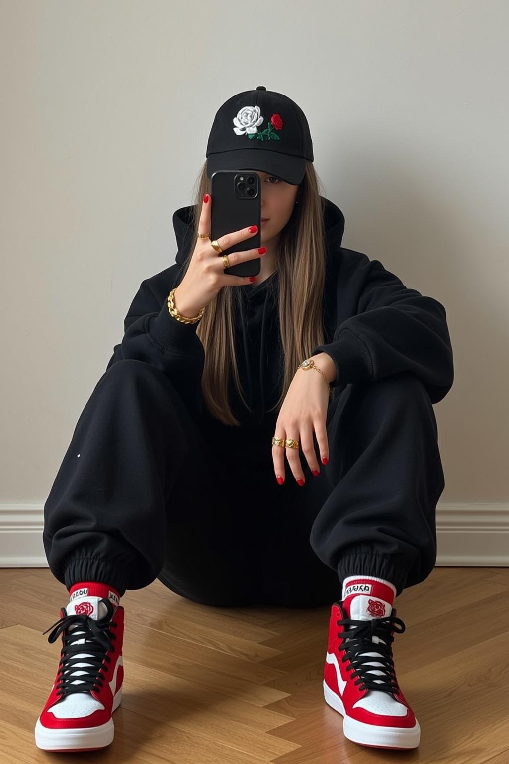 Skater Young Long Straight Brown Fair Black reference photo
