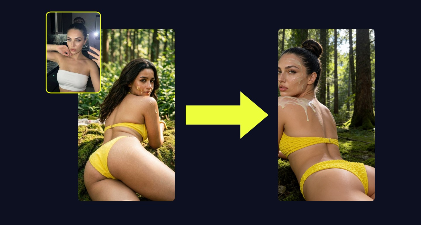 Lily remix walkthrough for Yellow Bikini Forest Recliner Dappled Sunlight