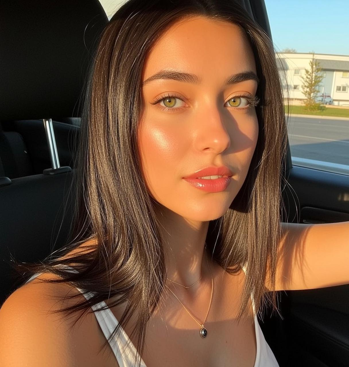 Sitting In Car Golden Hour Sunlight reference photo