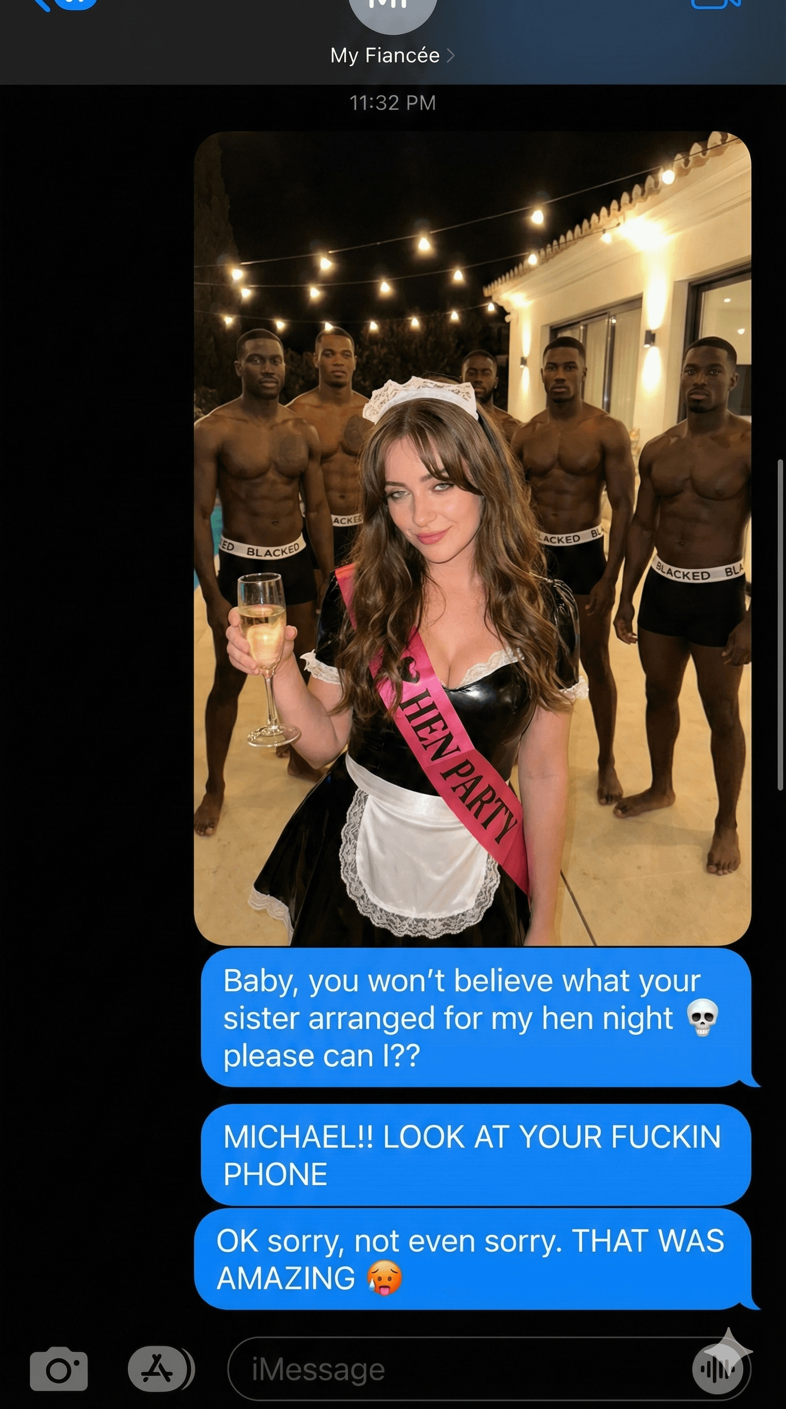 Maid Costume Hen Party Champagne Flute Patio