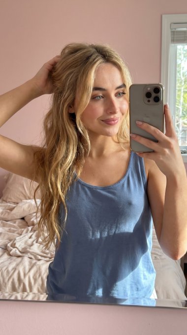 Sunlit Bedroom Woman Touching Hair Tank Top
