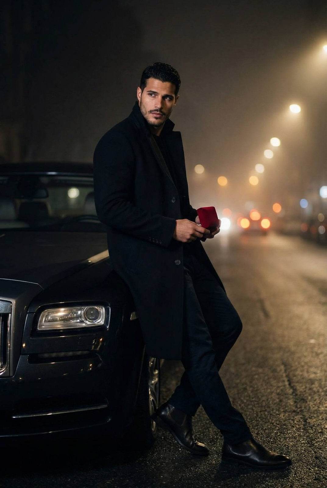 Man Night Car City Lights Gift