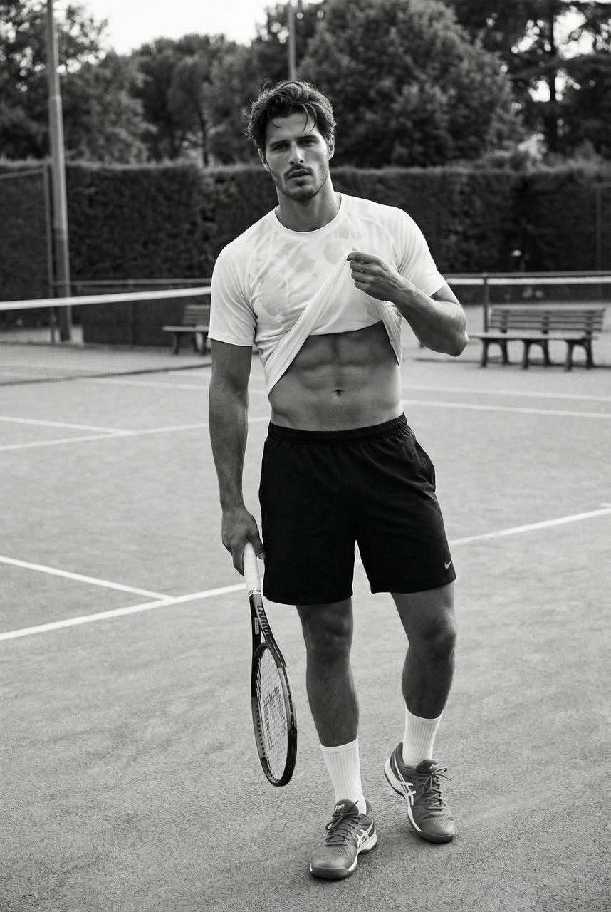 Lifting Shirt Tennis Court Black And White