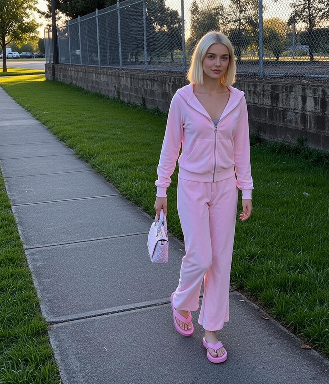 Velour Tracksuit Sidewalk Walk reference photo